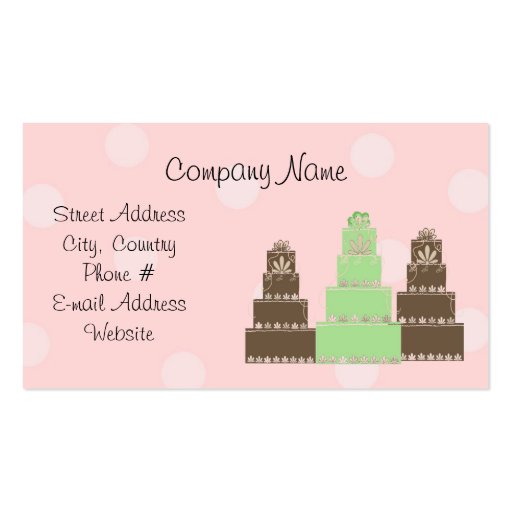 Designer Cakes Business Cards (front side)
