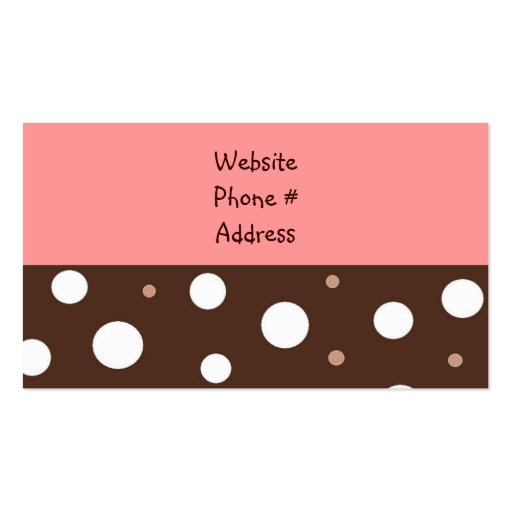 Designer Cakes Pink and Chocolate Business Card Template (back side)