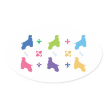 Designer Cocker Spaniel Oval Stickers