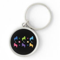 Designer Collie Print Key Chain