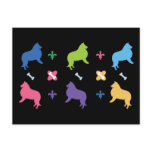 Designer Collie Print Post Cards