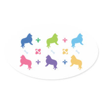 Designer Collie Print Stickers
