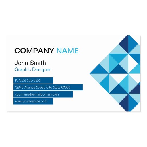 Designer Contemporary Diamond Shape Pattern Business Cards (front side)