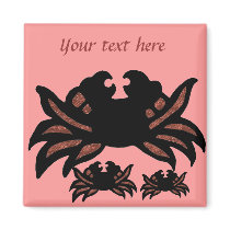 Designer crab add your text magnet by marcya7 Designer crab add your text magnet