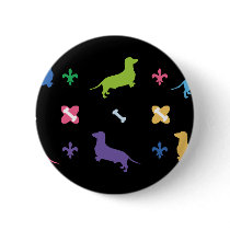Designer Dachshund Pinback Button