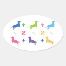 Designer Dachshund Oval Sticker