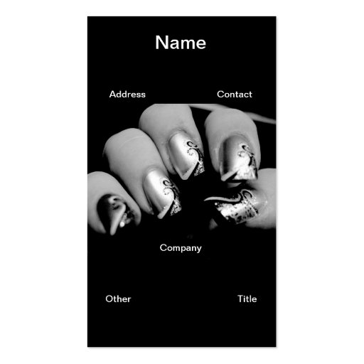 Designer Fingernails Business Card (front side)