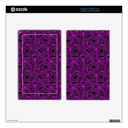 Designer Glowing Luminous DIY Tools Vector Pattern Skins For Kindle Fire