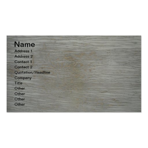 Designer Gray Barn Wood Grain Business Cards (front side)