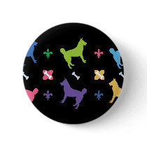 Designer Husky Pinback Button