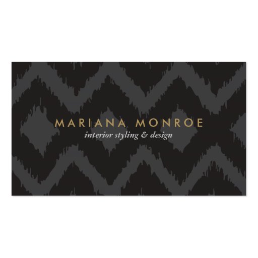 DESIGNER IKAT PATTERN in DARK GRAY Business Cards