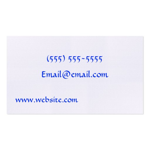 Designer Jewelry in Shades of Blue Business Cards (back side)