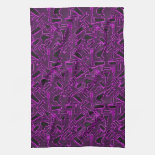 Designer Luminous DIY Tools Vector Pattern Towel