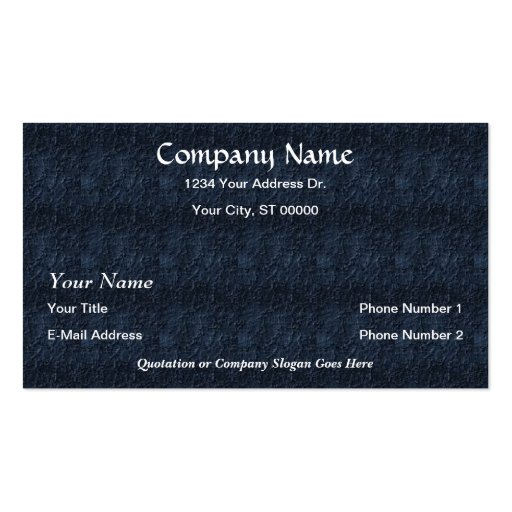 Designer Midnight Blue Faux Finish Business Cards