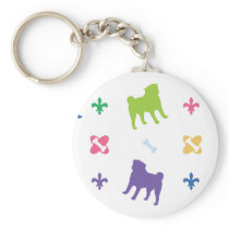 Designer Pug Keychains
