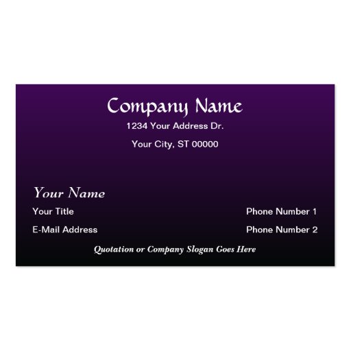 Designer Purple Black Fade Business Cards