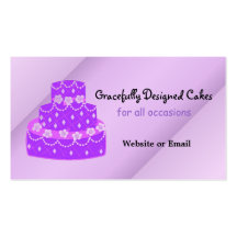 Designer Purple Wedding Cake Business Card Template