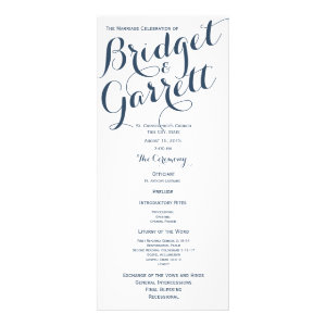 Designer Text Wedding Program Custom Rack Cards
