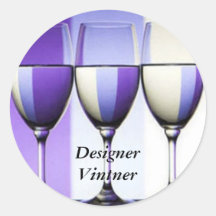 Designer Vinter Winery Wine Labels Round Sticker