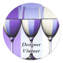 Designer Vinter Winery Wine Labels Round Sticker