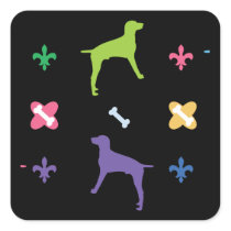 Designer Weimaraner Square Sticker