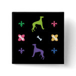 Designer Whippet Pinback Button