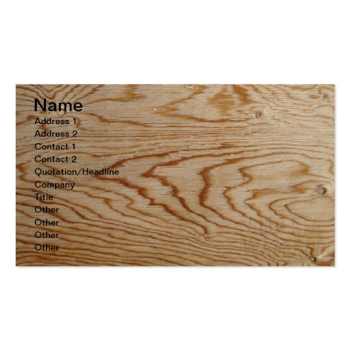 Designer Wood Grain Business Cards (front side)