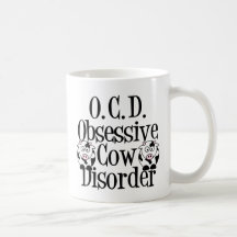 Desorden obsesivo de la vaca taza de café