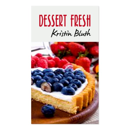 Dessert Fresh, Cheesecake, Pastry Chef, Baker Business Cards (front side)