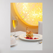 Dessert in restaurant poster