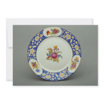 Dessert plate with colorful flower designs invitations