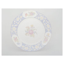 Dessert plate with colorful flower designs letterhead design