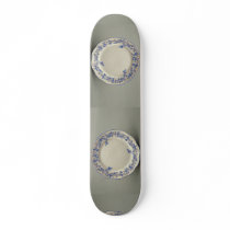Dessert plate with colorful flower designs custom skate board