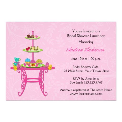 Dessert Table, Pink, Bridal Shower Invitation