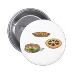 Desserts, Pies; Pecan, Pumpkin and Lemon Meringue Pinback Button