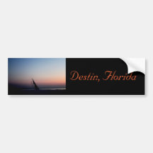 Destin, FL - Sailboat evening sunset bumper sticke Bumper Stickers