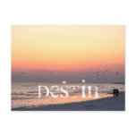 Destin, FL Sunset - Couple Walking The Beach Post Card