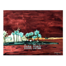 Destin Florida abstract beach FL art gifts prints Post Card