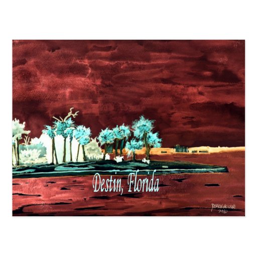 Destin Florida abstract beach FL art gifts prints Post Card
