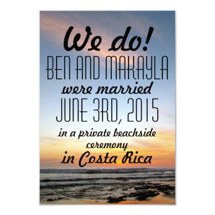 Destination Beach Eloped/Wedding Announcements