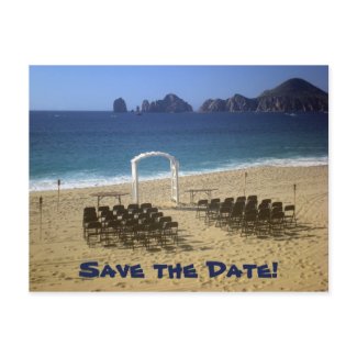 Destination Beach Wedding Save the Date Postcard 2 postcard