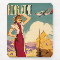 Destination: Hong Kong Retro Graphic Mouse Pad