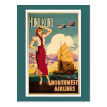 Destination: Hong Kong Retro Graphic Postcards