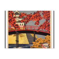 Destination: Japan Travel Poster postcards by retroz Destination: Japan Travel Poster postcards