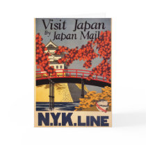 Destination: Japan Travel Poster Vertical Greeting cards