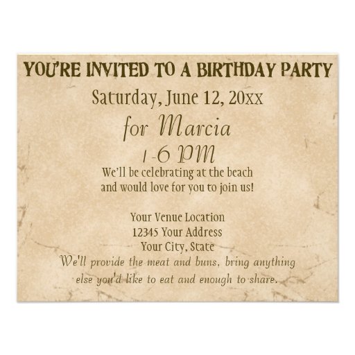 Destination Paradise Tropical Beach Birthday Party Personalized Invitations