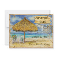 Destination Paradise, Tropical Beach Save the Date invitation