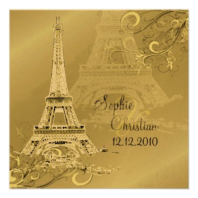 Destination Paris  Wedding Invitations
