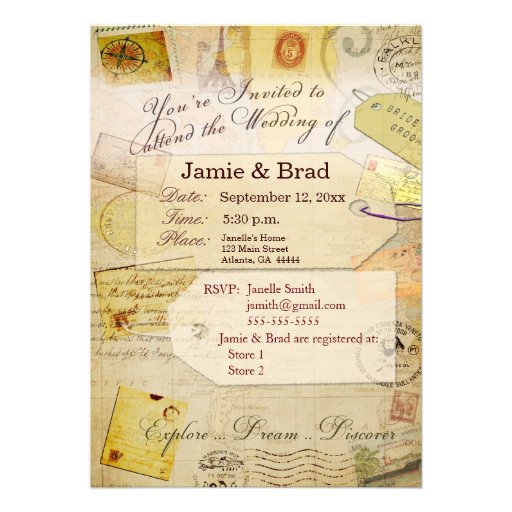 Destination Wedding Invitation Theme in cream