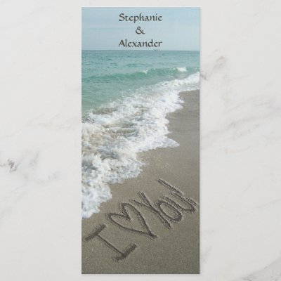 Destination Wedding Program, Beach Theme Custom Rack Card